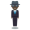 Man in Business Suit Levitating - Black emoji on Emojione